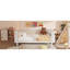 Grand lit plateforme en bois, grand lit en bois à profil bas avec rails pour filles et garçons-686127480