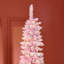 Arbre de Noël artificiel enneigé 7,5 pi avec forme de crayon, branches réalistes en pin, lumières DEL chaudes, ouverture automatique-663666728-663666731