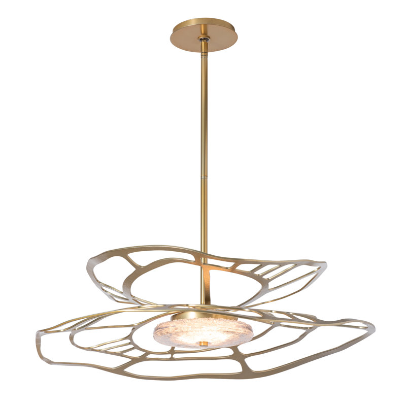 Muse LED Pendant, 6.7" H x 30.6" W x 30.6" D, Modern Brass