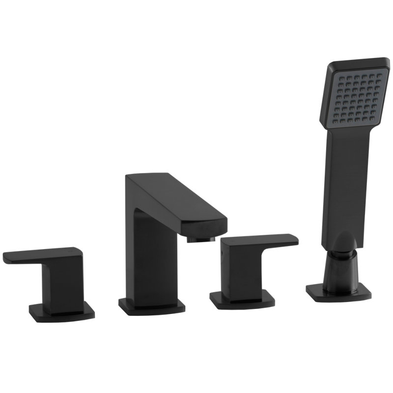 Garniture de robinet de baignoire romaine à 2 poignées Safire, Noir