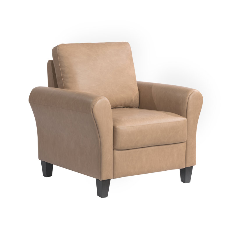 Fauteuil à accoudoirs évasés 33,75 po Ashfield, Microfibre/microsuède brun