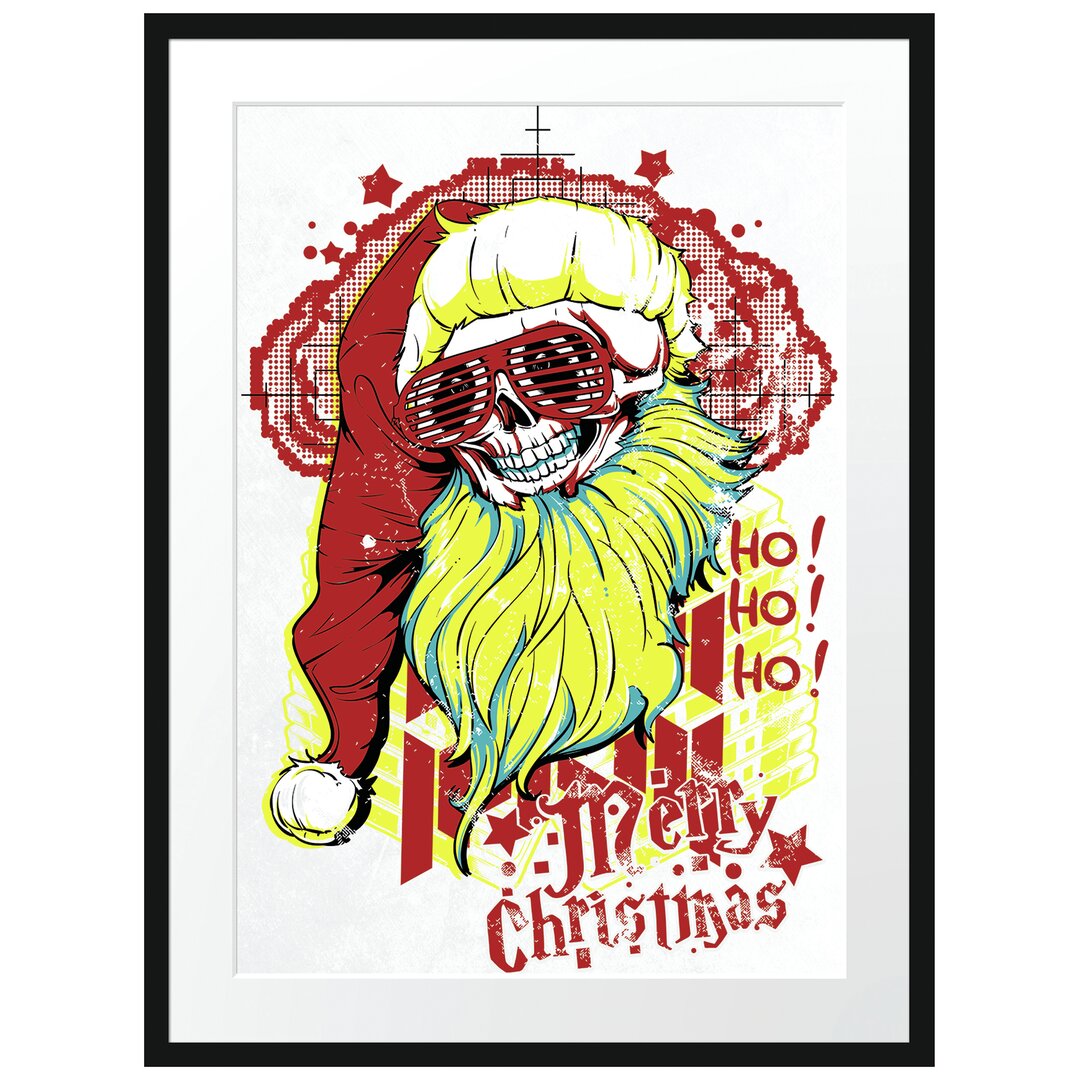 Gerahmtes Poster Dead Santa White