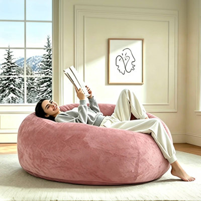 6FT Large Bean Bag Chair for Adults,Bean Bag Sofa Lounge Chair Shredded Memory Foam Filled with Removable and Machine Washable Cover,Compressed Packaging
