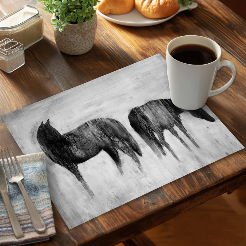 Napperon Horses Silhouettes Mist