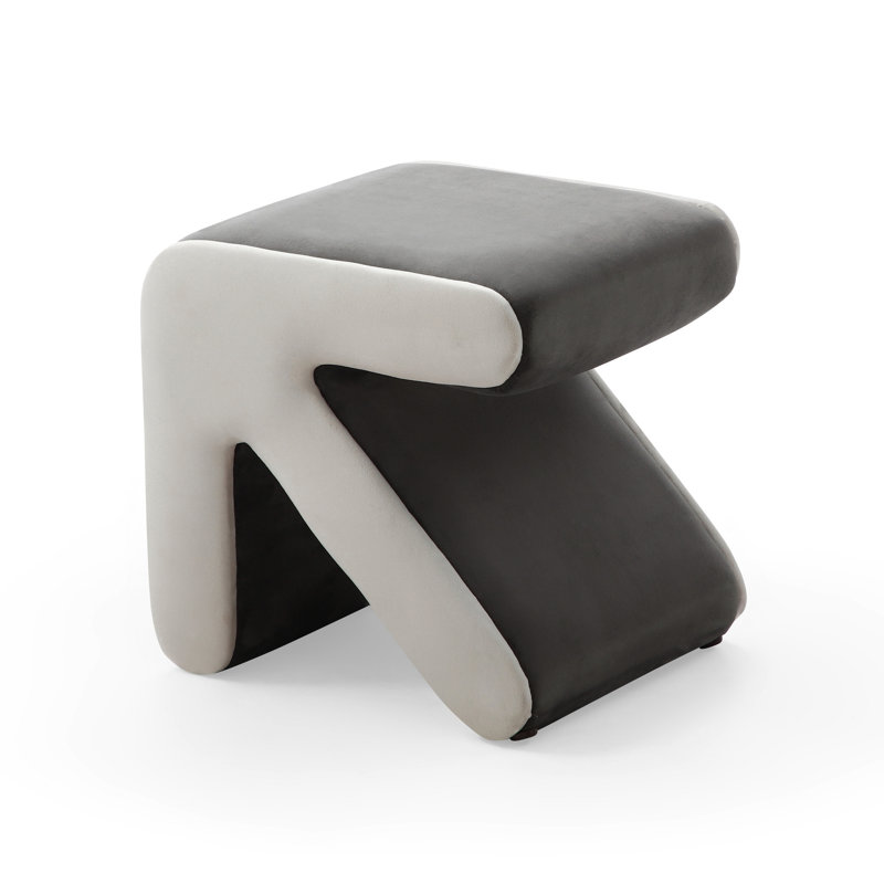 Banc de chaussures gris en velours pour hall d'entrée - pour repose-pieds, Gris