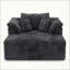 Chaise longue surdimensionnée en velours côtelé de 60 pouces pour une lecture et une détente confortables, aucun assemblage requis (gris foncé)