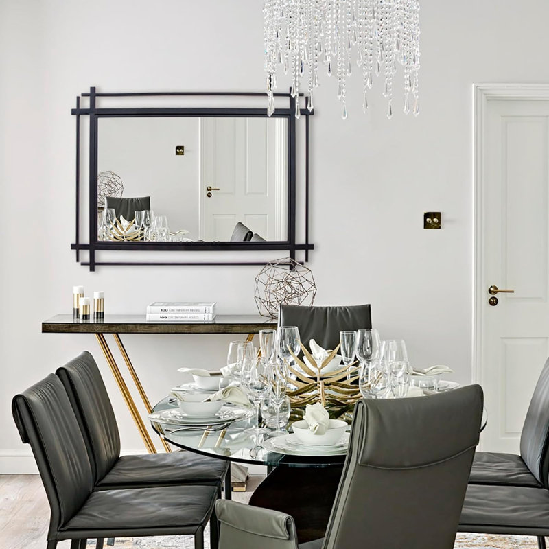 Yolonde Metal Rectangle Mirror, 40"H x 28"W