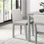 Salle à manger 5 pièces à finition grise avec table rectangulaire et 4 chaises, sièges rembourrés beiges, placage en bois d'hévéa, mobilier de style transitionnel 5, table, beauté classique en bois massif