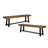 Acacia Outdoor Bench,Sandblast Teak Finish, Set Of 2Pcs-1939831034