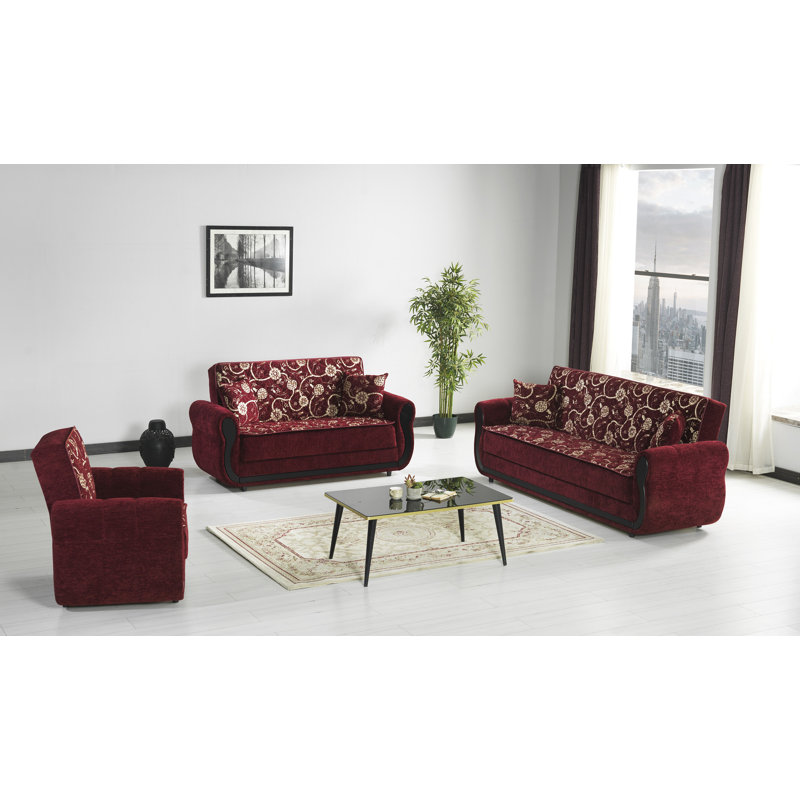 Causeuse convertible avec rangement Collection, Rouge