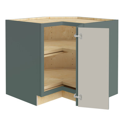 Gallery Express Mercer Plywood Assembled 33 in W X 24 in D X 34.5 in H Corner Lazy Susan Kitchen Cabinet Right in Meadow