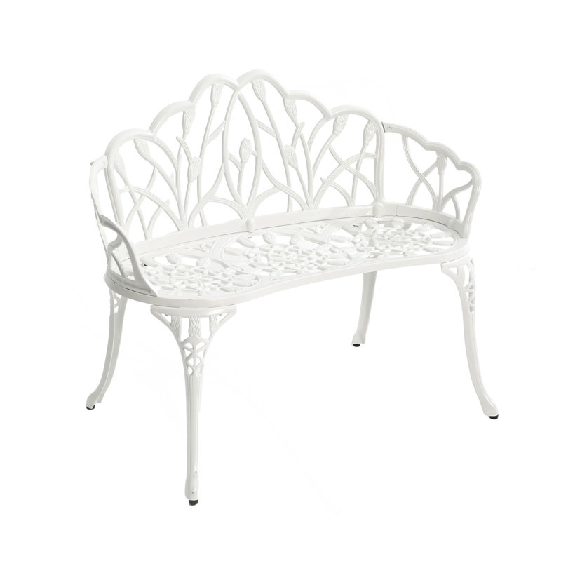 Cast Aluminium Bench, White