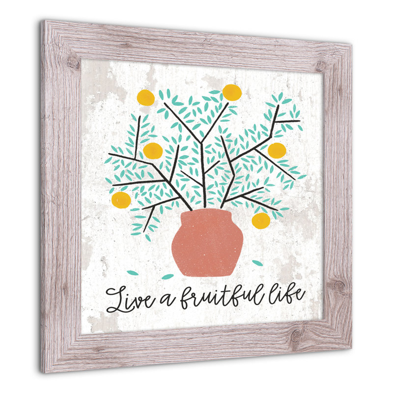 " Fruitful Citrus Tree ", White, 16" H x 16" W x 0.75" D