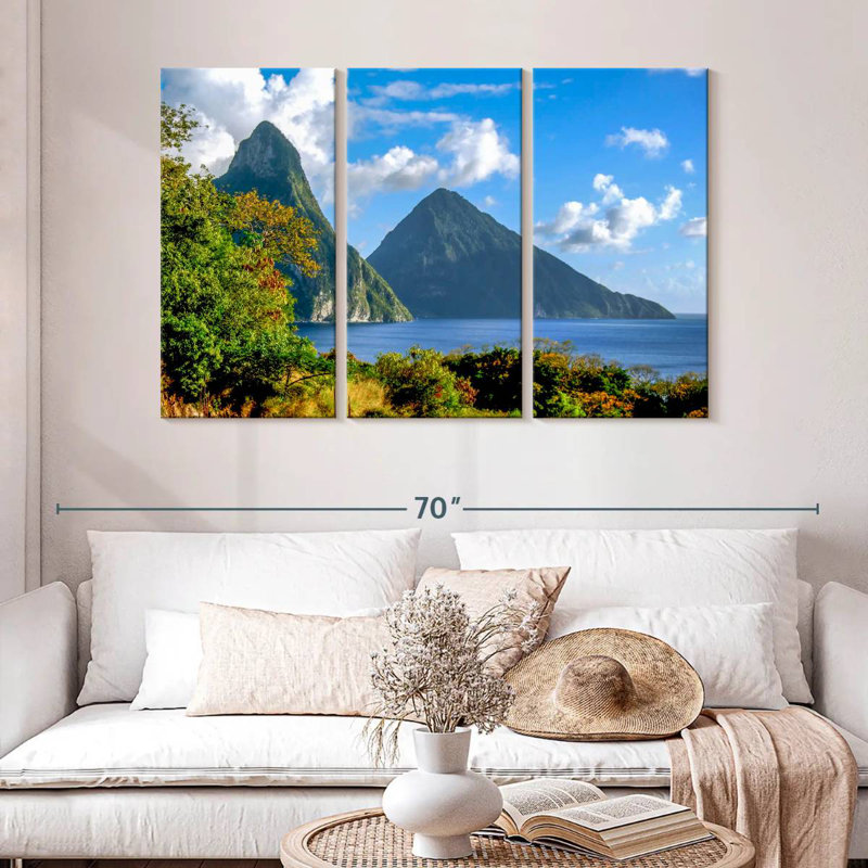Sebbie Pitons In St. Lucia, 32" H x 50" W