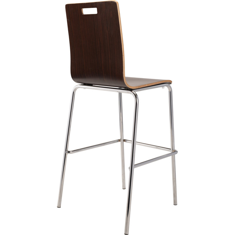 Bushwick Series Eucalyptus Solid Wood Counter Stool with Steel Frame, Espresso