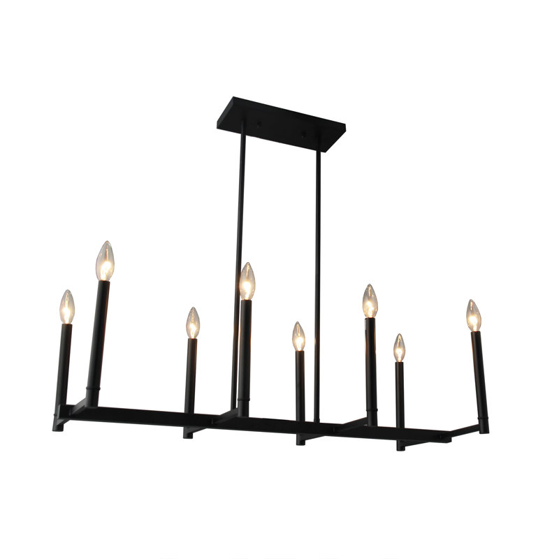 Lustre 8 lumières avec finition noir mat