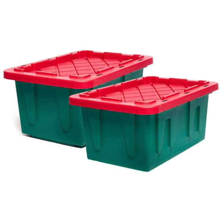 Homz Holiday Storage Homz DurabiltPlastic Tubs and Totes Set