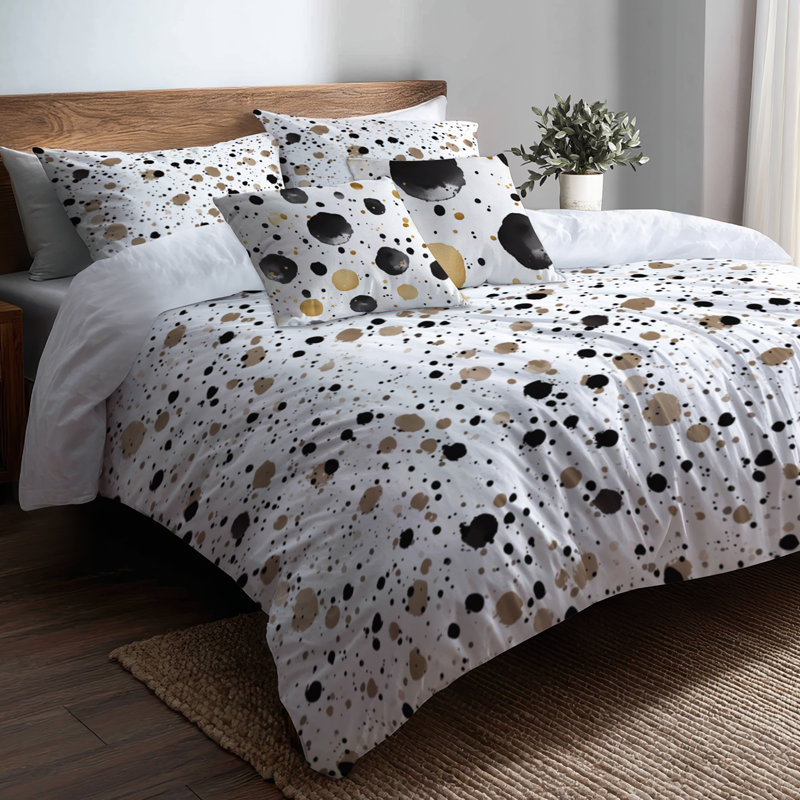 Ensemble de housse de couette et coussin décoratif Abstract Brown, Housse de couette très grand + 4 pièces supplém