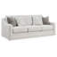 Maite Sofa, Modern Chalk Grey Polyester, 4 Throw Pillows, 88 Inch