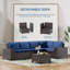Dawes 12-Piece Outdoor Rattan Sectional Set With Cushions And Tempered Glass Table-1785302809