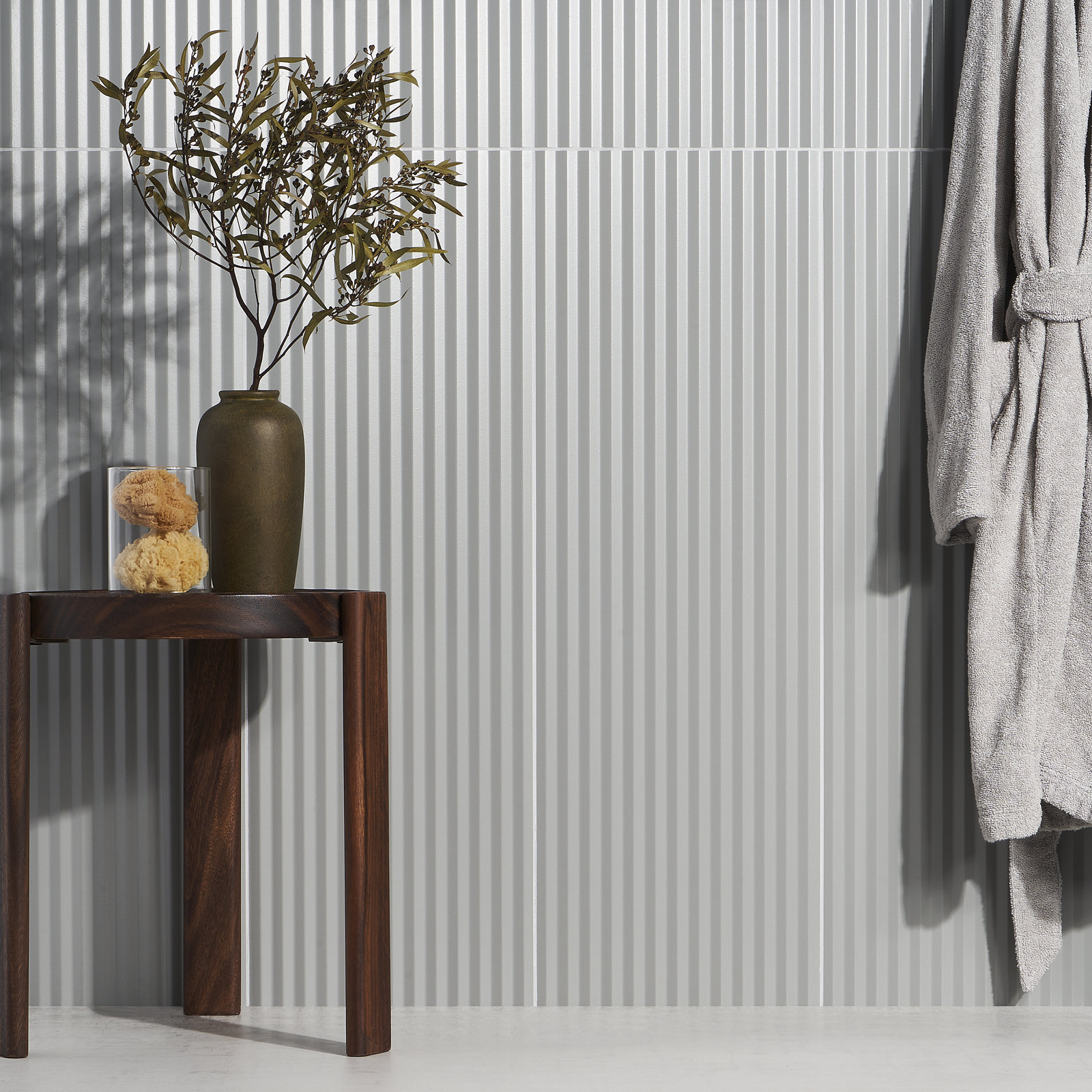 Linear 11" x 35" Ceramic Wall Tile, Lunar Gray