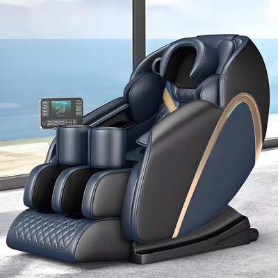 Fauteuil de massage électrique multifonctionnel ergonomique bleu foncé