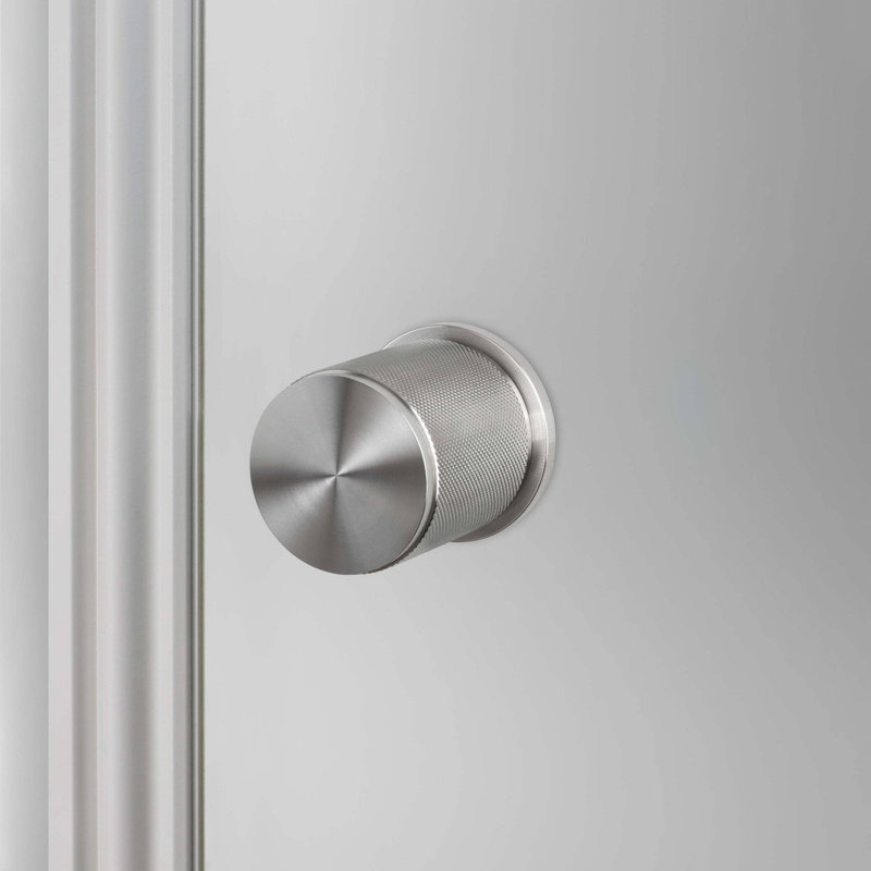 Cylindrical Knob with Round Rosette, Steel