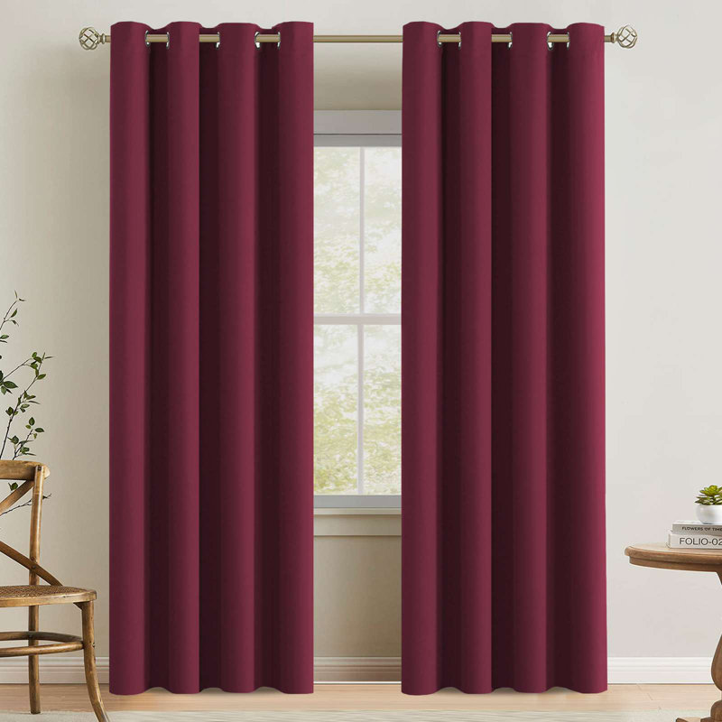 Room Darkening Curtains for Bedroom 42"/52" Wide Curtains Thermal Insulated 100”/120“/180” Wide Long Room Darkening  Curtains for Living Room Outdoor Privacy Energy Saving Curtains for Patio Door Grommet 1 Panel