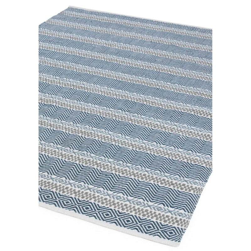 Checketts Geometric Recycled P.E.T Hand Knotted Indoor / Outdoor Area Rug, Rectangle 200 x 290cm