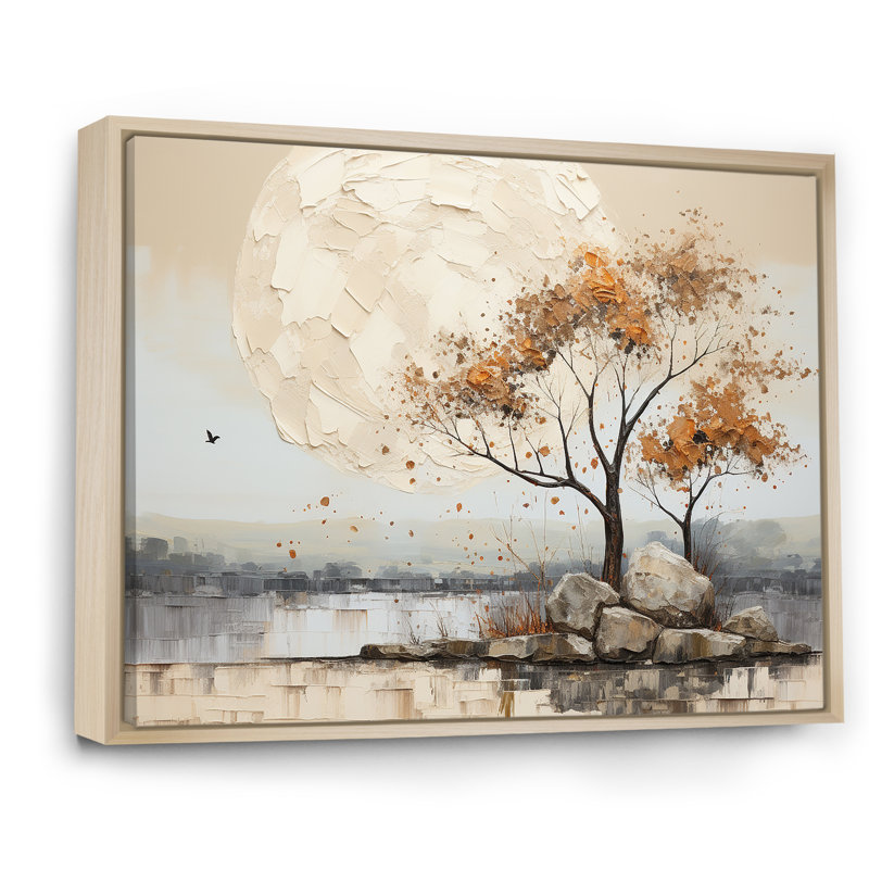 «Earthy Tones Majestic Baobab Tree II», reproduction sur toile, Cadre flottant naturel, H 34 po x l 44 po x P 1,5 po