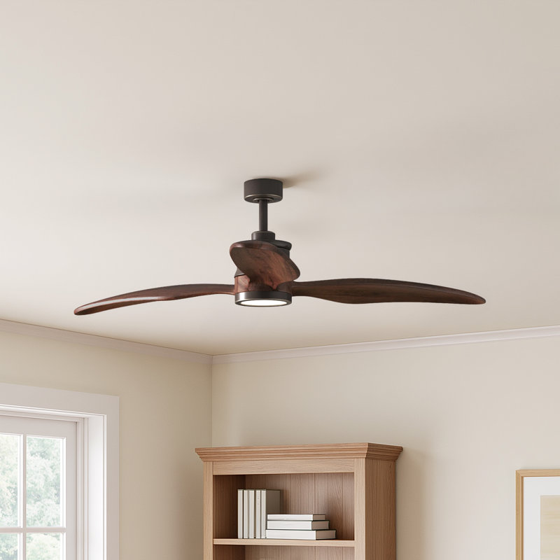 60'' Ceiling Fan with LED Lights, Oil rubbed bronze with Walnut