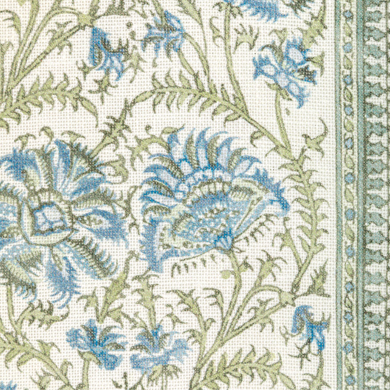 Indiennes Stripe Fabric, Sea