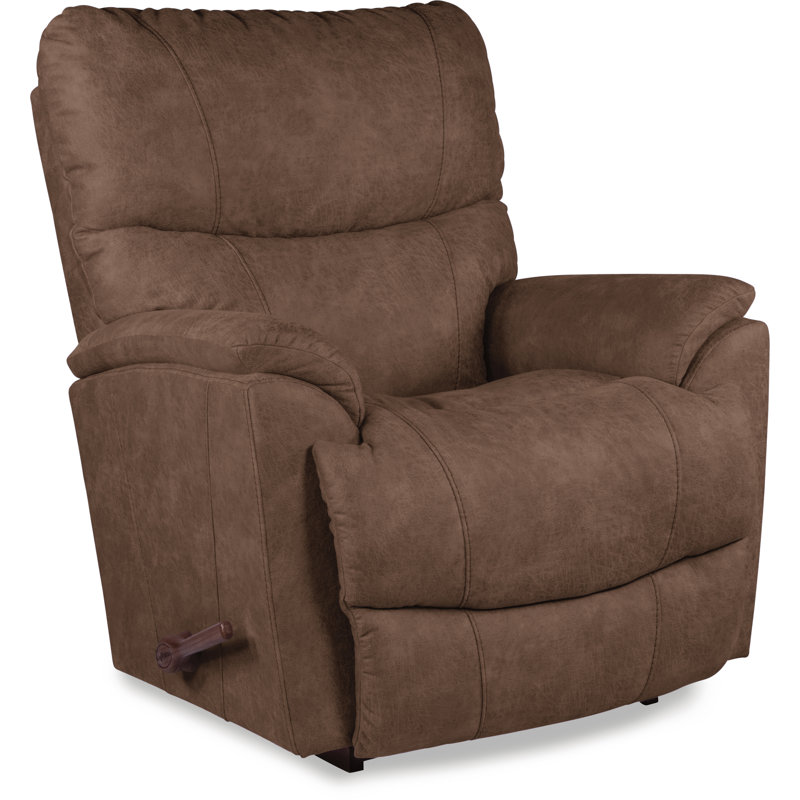 Trouper Manual Rocking Recliner with iClean Fabric, Whiskey Urethane