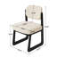 Ensemble de salle à manger 9 pièces en bois fritté moderne avec 6 chaises en bois massif à structure en U-131406835-131406834