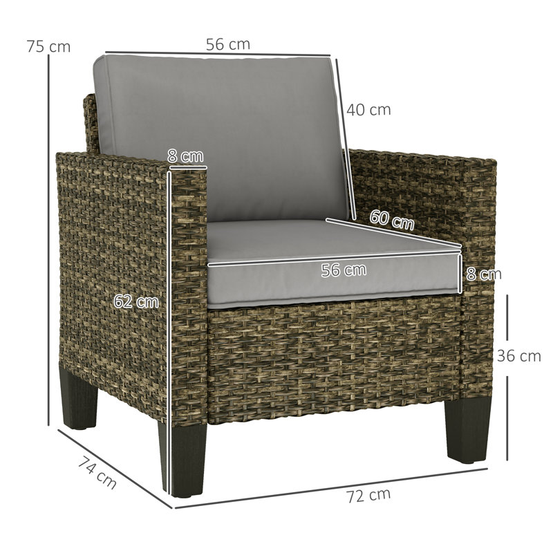 Wicker Outdoor Lounge Chair, Light Grey