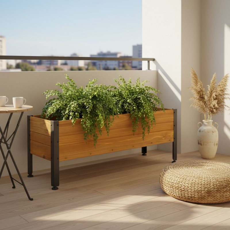 Boîte à fleurs surélevée en bois, pot à fleurs rectangulaire de 37 po pour légumes et fleurs