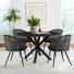 Bertwalda 4 - Person Dining Table Sets With 39.4'' Round Table & 4 Upholstered Boucle Armchairs
