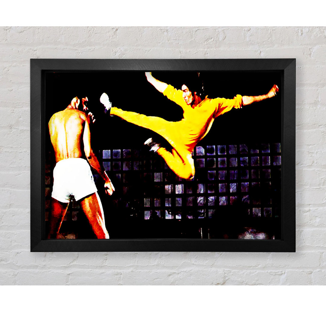 Bruce Lee Flying Kick - Einzelner Bilderrahmen Kunstdrucke