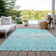 Machine Washable Indoor/Outdoor Christain ACN1366 Aqua Rug