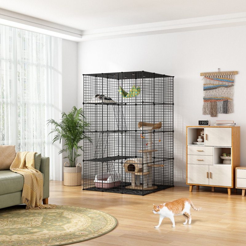 Parc pour chat en cage à 4 niveaux Ceason