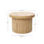 Crystopher Modern Organic Round Coffee Table with Fluted Drum Base, Natural Oak Finish Wood Accent Table-537067347