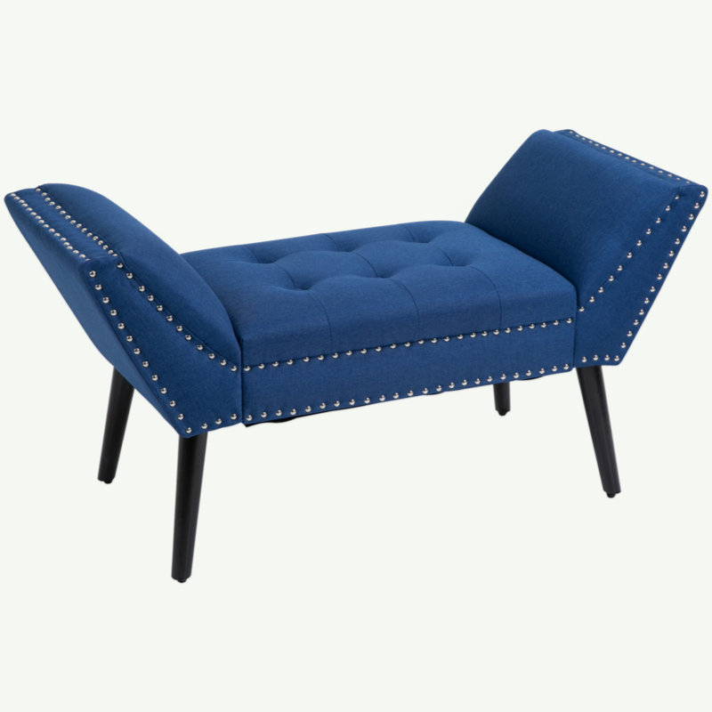 Banc capitonné à boutons, repose-pieds rembourré, repose-pieds contemporain pour la chambre à coucher et le salon
