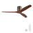 52 Inch American Farmhouse Rustic Solid Wood Low Profile Flush Mount Ceiling Fan without Light - Bronze
