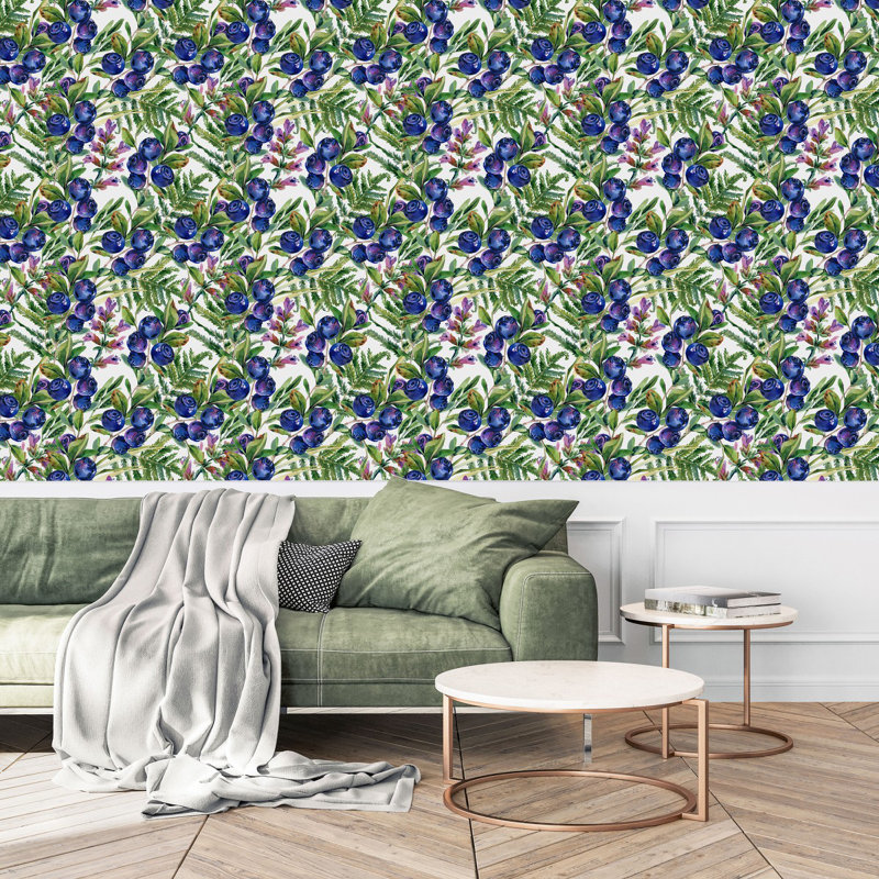 Rouleau de papier peint L 18,75 pi x l 25 po Blueberry