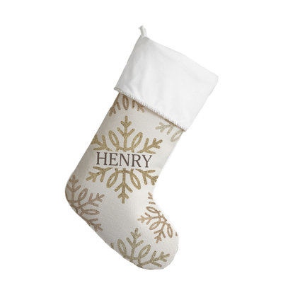 Chaussette de Noël ivoire argentée et dorée