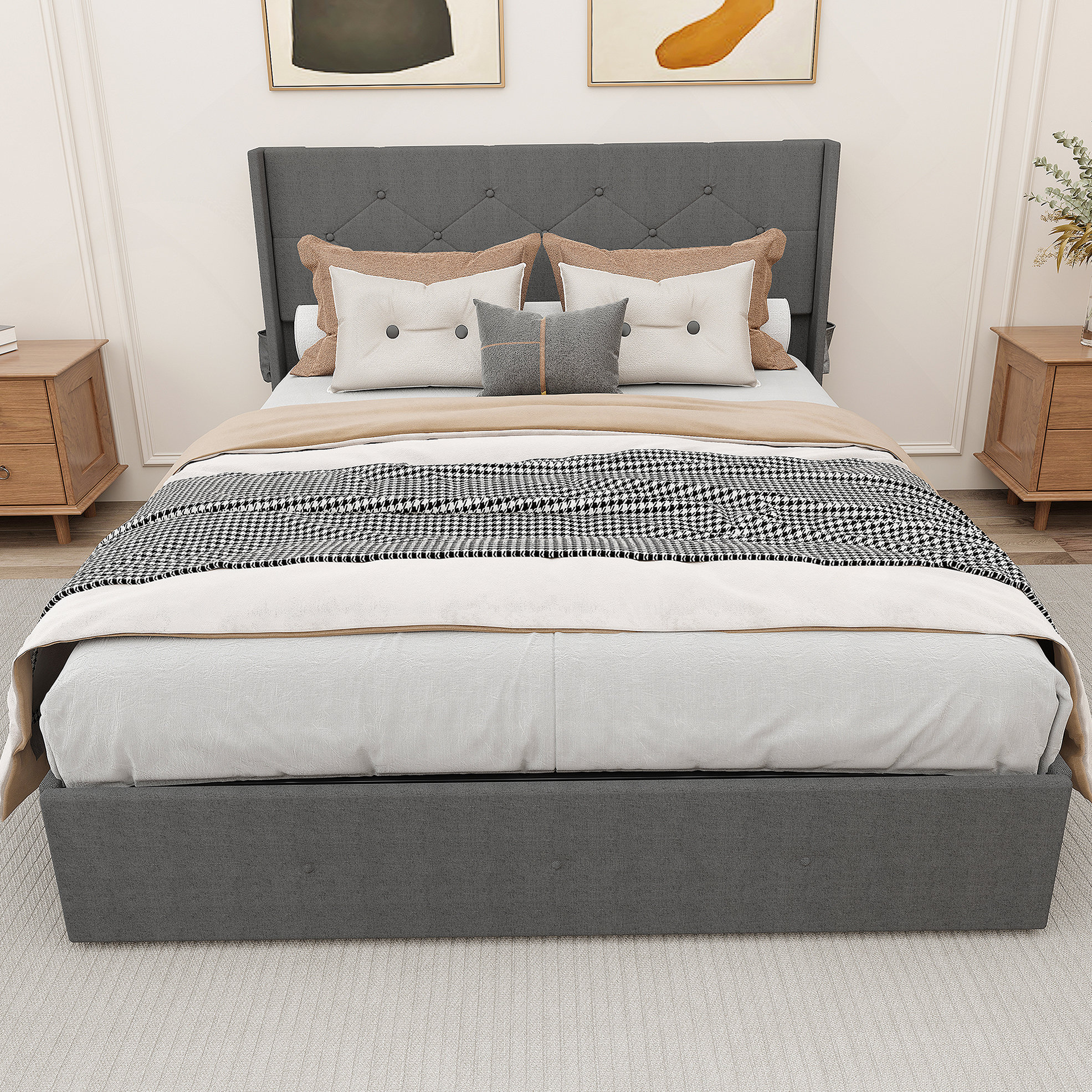 Latitude Run® Modern Platform Bed Frame With Innovative Gas Lift ...