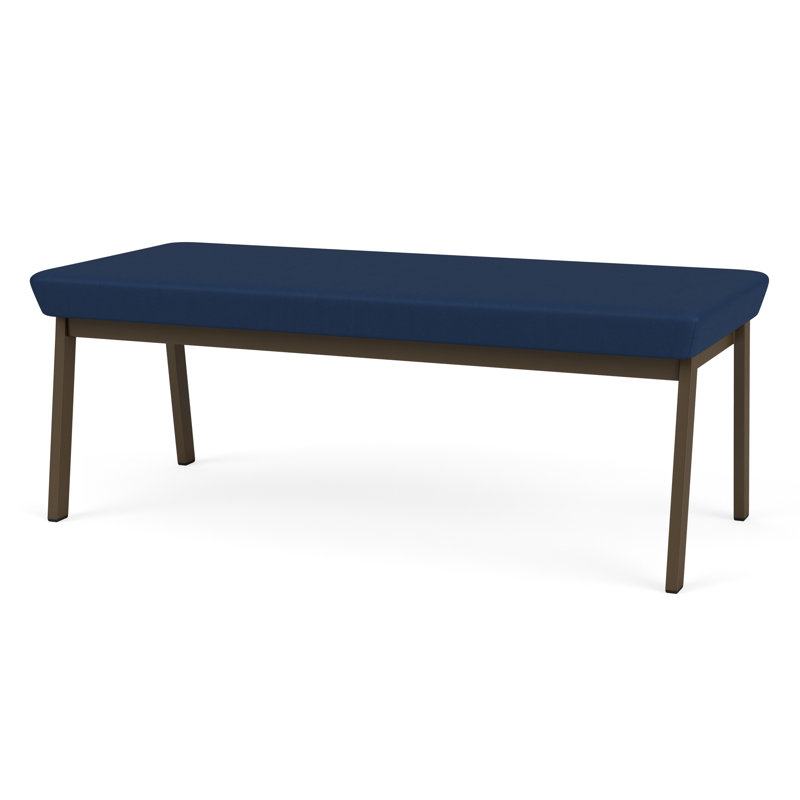 Banc en métal Newport, Bleu impérial Patriot Plus - vinyle facile à net, Bronze