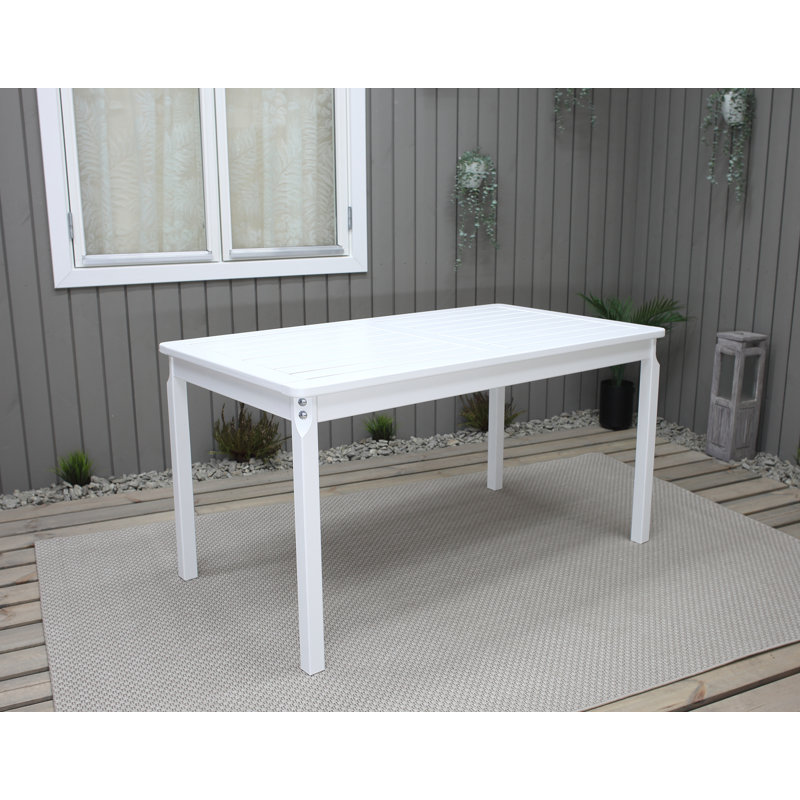 Ardilla Rectangular Pine Outdoor Dining Table , 195.58cm cm W 342.9cm cm D, White