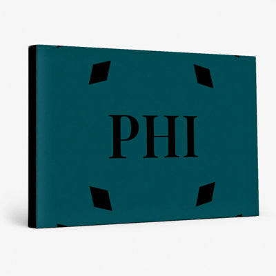 Philadelphia Football City Colors Luxury Diamond Monogram — Black Midnight Green — Canvas Wall Art