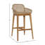 Audra 39" Tall Outdoor Teak Wood Bar Stool, Natural